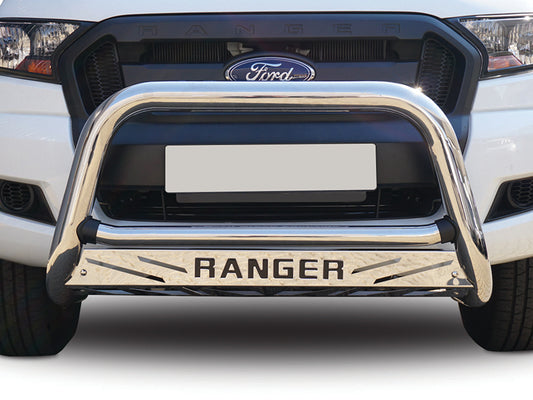 Ford Ranger T6/T7 Stainless Steel Nudge Bar with Sump Guard *Not PDC Compatible