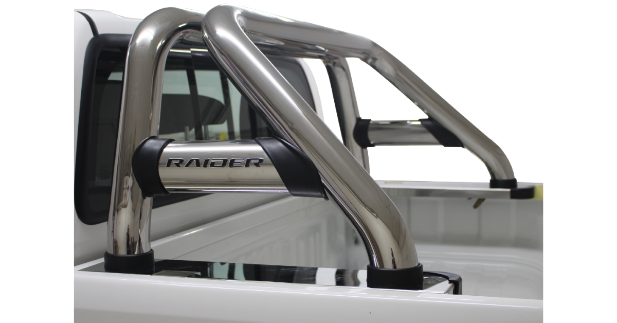 Toyota Hilux Sports Bar Stainless (Black Base Plates)