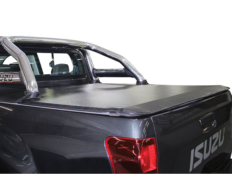 Isuzu D-Max & KB Gen 6 Tonneau Cover with aluminium tailgate rail Dbl/Cab fits with Maxe OEM approved Oval Sports Bar