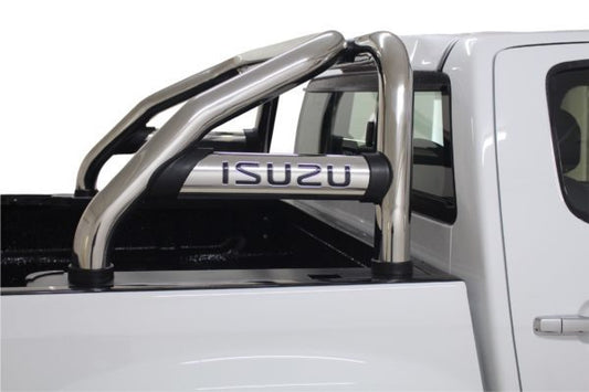 Isuzu DMAX Sports Bar Single Cab Stainless (Black Base Plates)