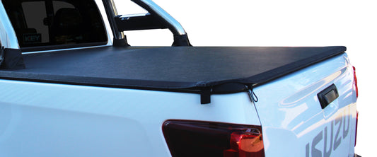 Isuzu Isuzu D-Max Gen 7 Tonneau Cover D/Cab with aluminium rear tailgate rail. Compatible with MLA design sports bar.