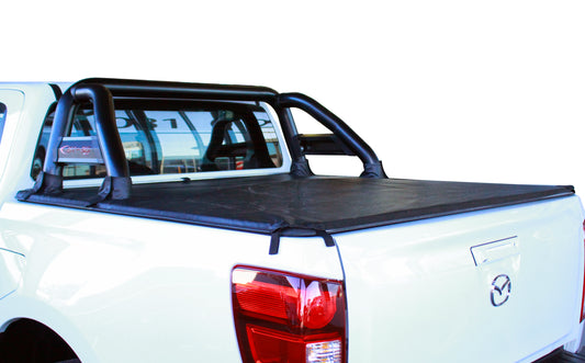 MLA Mazda BT-50 Dbl Cab Black Stainless Steel Sportsbar with Side Tubes - 2021