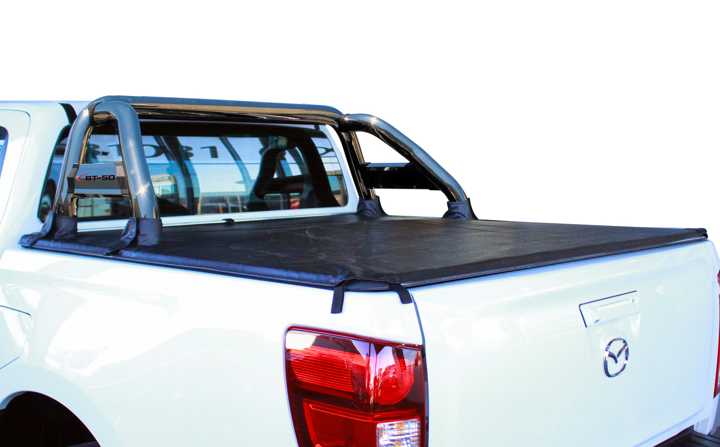 MLA Mazda BT-50 Dbl Cab Polished Stainless Steel Sportsbar with side tubes - 2021