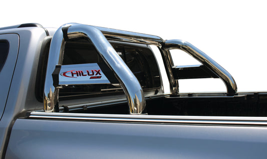 MLA Hilux Polished Stainless Steel Sportsbar with Side Tubes - fits D/Cab, X/Cab & S/Cab