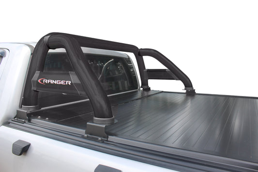 Ford Ranger T6/T7 D/Cab Sports Bar Rollatop Compatible Black