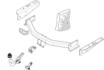 JEEP LIBERTY (KK) BMA tow ball Closed Off-Road Vehicle