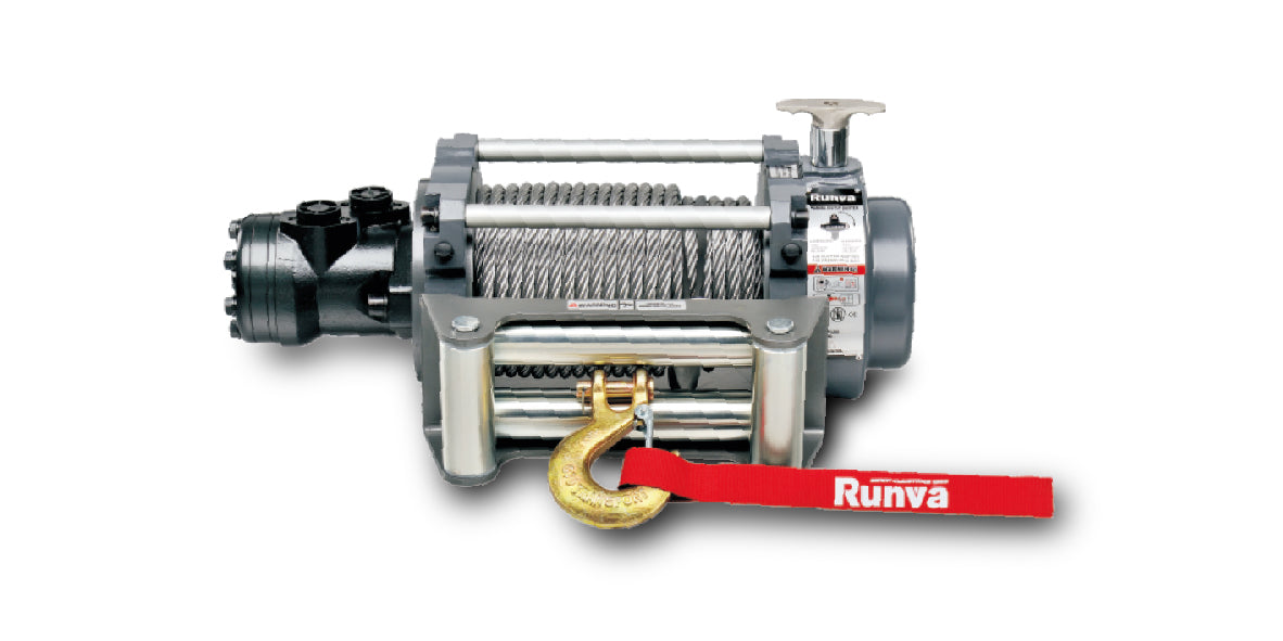 RUNVA WINCH  - Hydraulic  -  Steel Cable  12000lbs (5 443Kg)