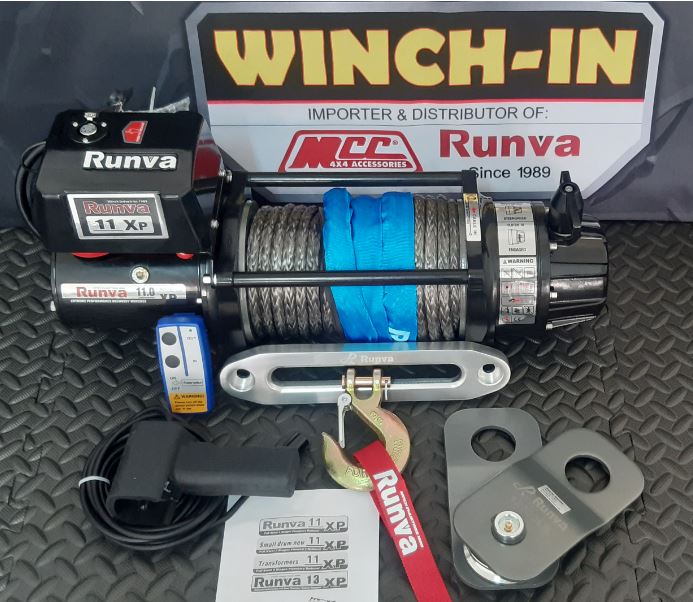 RUNVA WINCH  -  Synthetic Rope  11000lbs (4 990Kg) 12V PREMIUM FULLY IP67
RATED