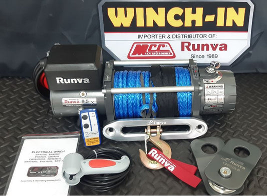 RUNVA WINCH  -  Synthetic Rope  9500lbs (4 309Kg) 12V