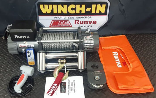 RUNVA WINCH  -  Steel Cable  12000lbs (5 443Kg) 12V