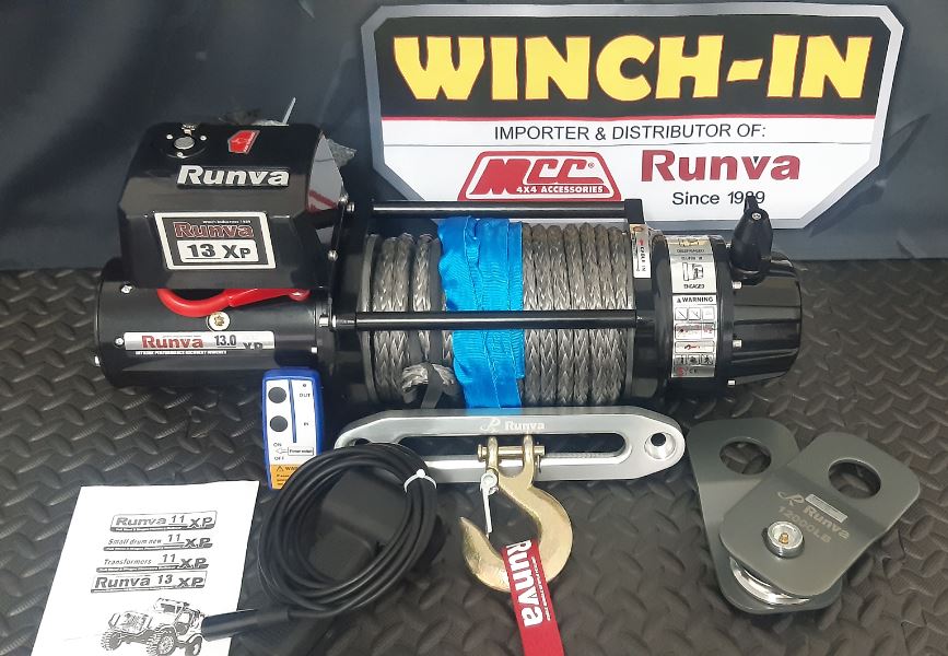 RUNVA WINCH  -  Synthetic Rope  13000lbs (5 897Kg) 12V PREMIUM FULLY IP67
RATED