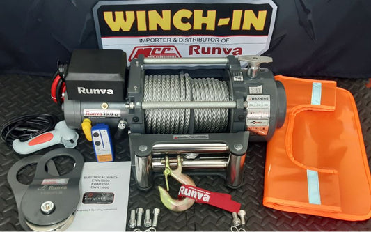 RUNVA WINCH  -  Steel Cable  15000lbs (6 804Kg) 12V