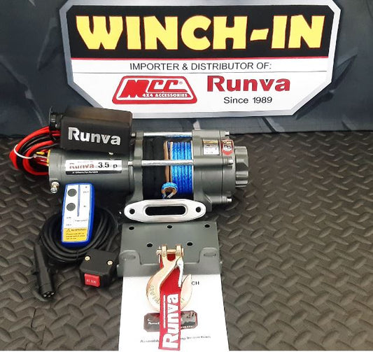 RUNVA WINCH  -  Synthetic Rope  3500lbs (1 588Kg) 12V