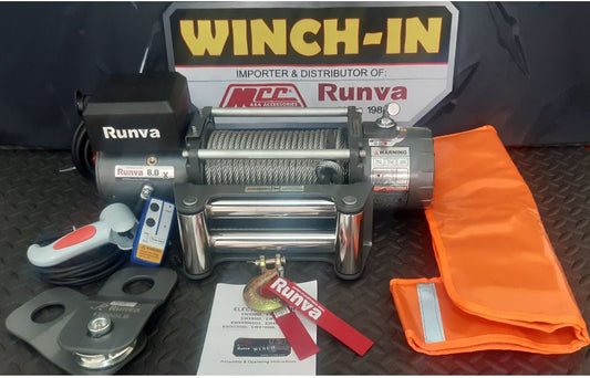 RUNVA WINCH  -  Steel Cable  8000lbs (3 629kg) 12V